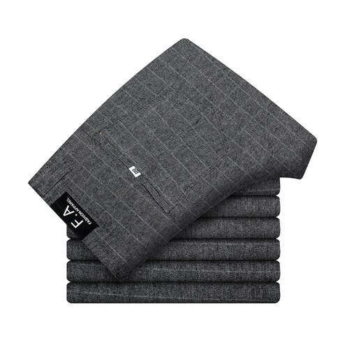 YASUGUOJI Herren Kleid Hosen Formale Hosen Dünne Klage Plaid Hosen Geschäft lässig Plus Größe Hochzeit Schlauch Anzüge Männer Hosen: grau 6638 / 34