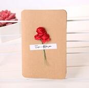 Tørre blomsterkort bursdagskort for jente barn kone mann bursdagskake gratulasjonskort postkort kort: Rose 1