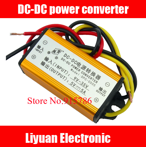 DC-DC power converter/12 V naar 5 V/24 V naar 5 V 5A Auto Retrofit LED power conversie module/Techniek waterdichte supply module