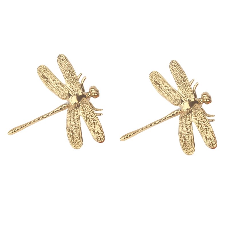 Tiradores de muebles de latón de libélula, elegantes Pomos y tiradores de puerta para cocina, armario, cajones creativos: Oro