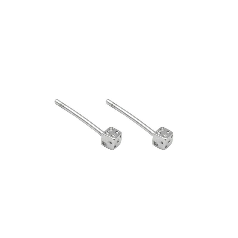 Lko ohrstecker aus sterlingsilber in würfelform 925 100%  -teilig, geometrisches Entwurf, süßes mädchen-ohrring-accessoire.