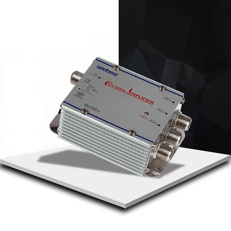 ABGN -Adjustable 1 In 3 Out Catv Cable Tv Splitter Amplifier 20Db Digital Tv Antenna Signal Booster Tv Amplifier 45-860Mhz