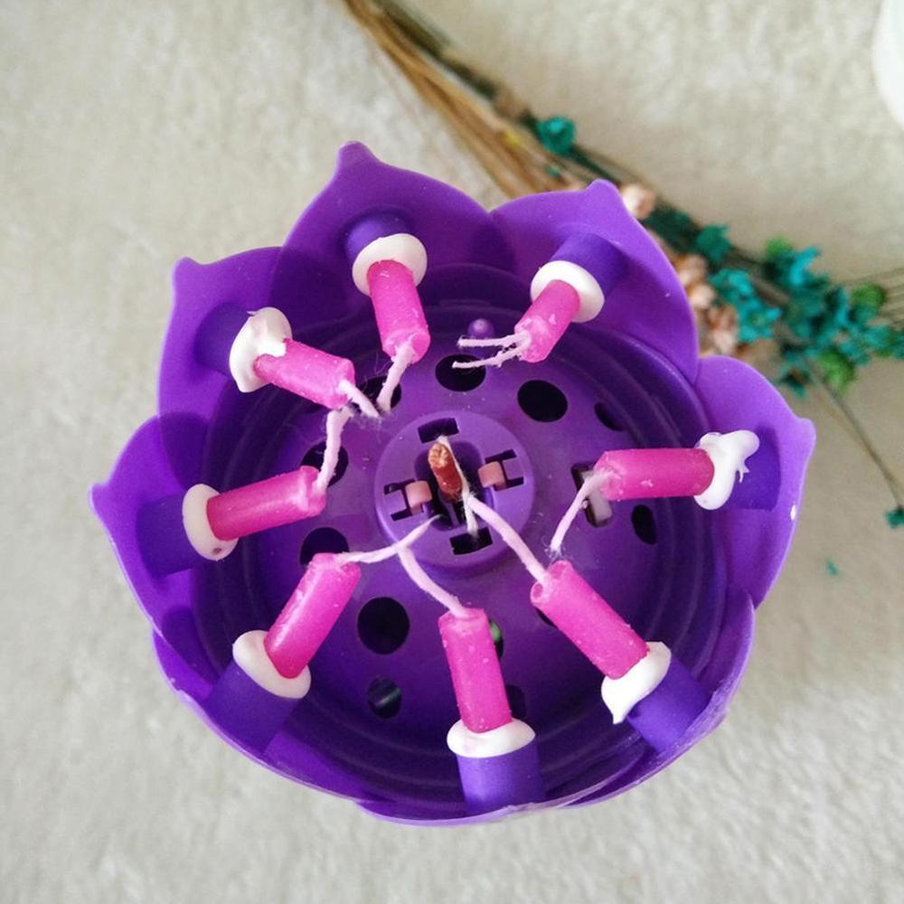Birthday Cake Music Candles with 8 Candles Lotus Flower Christmas Festival Decorative Music Wedding Party