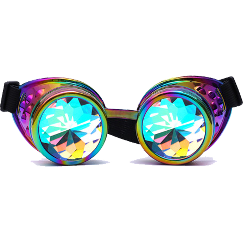 C. F. GOGGLE Halloween Kaleidoskop Bunte Brille Steampunk Frauen retro Brille Männer Party EDM Sonnenbrille gebeugt Objektiv: 005-X