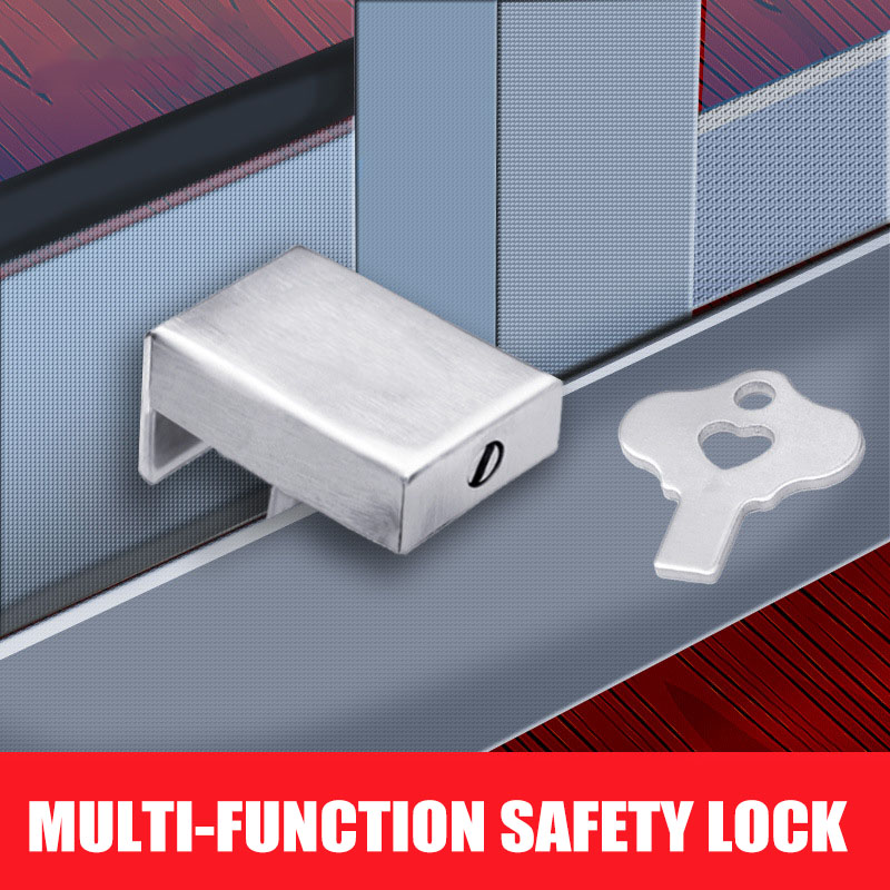 Baby Veiligheid Kast Klink Thuis Venster Beperkt Anti Diefstal Stopper Schuifdeur met Sleutel AN88