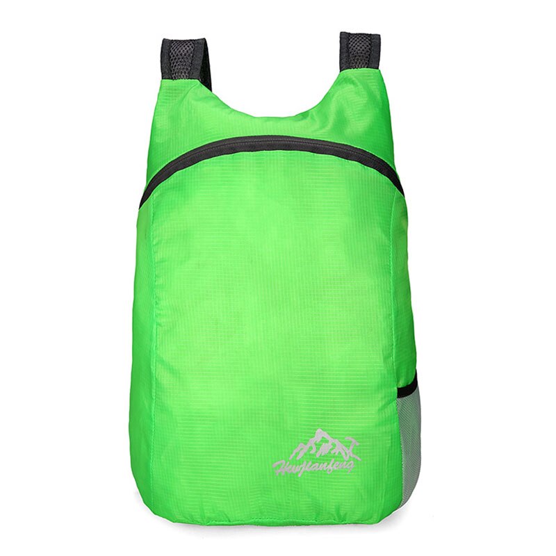 20l slitesterk nylon sammenleggbar ryggsekk unisex lett utendørs reise tursekk bærbar camping dagsekk: Grønn farge