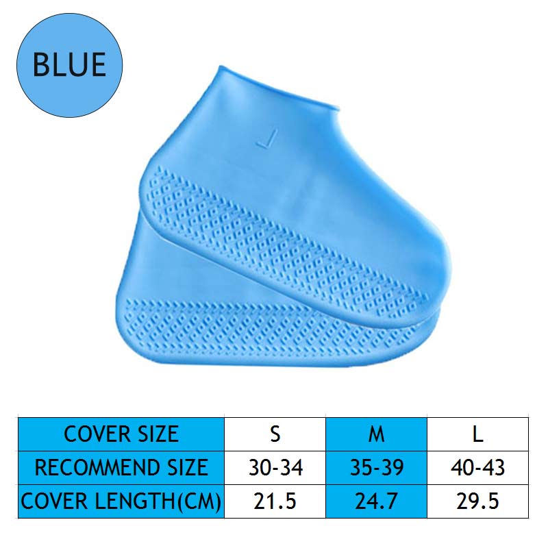 Couvre-chaussures imperméable en Silicone, bottes de pluie pour les jours de pluie, pour l'intérieur et l'extérieur, protection unisexe, accessoires de chaussures, directe: Bleu / S