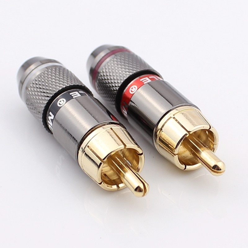 Connecteur audio et vidéo RCA lotus 24K or, 16 pièces, tête de différence de couleur, amplificateur AV, connecteur audio et vidéo, terminal audio coaxial