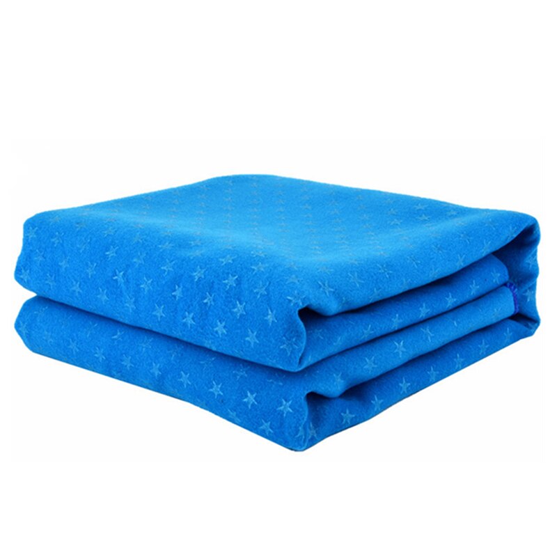 Udendørs yoga tæppe træningsmåtte håndklæde pilates fitness dæksel med opbevaringspose: Blå