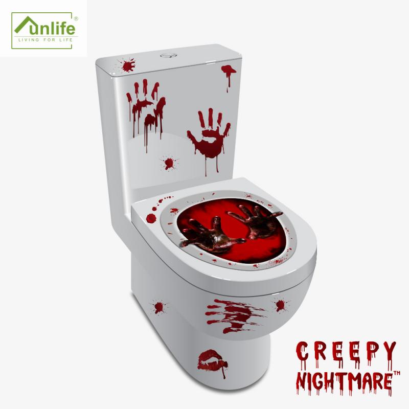Halloween Toilet Wall Stickers Home Decoration Toilet Series Various Styles Horror Atmosphere Funny KTV Bar