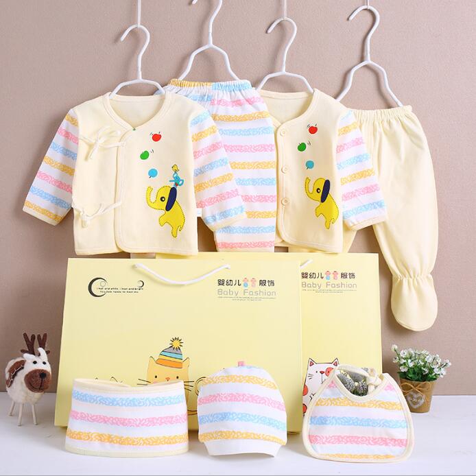 Ensembles de vêtements pour bébés | Ensemble en coton, pour -né fille garçon, chemise + pantalon + barboteuse + chapeau + culottes, ensemble de 7 pièces: CJM032Y