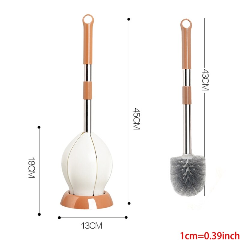 Modern Toilet Brush and Holder Automatic Opening and Closing Lotus Holder