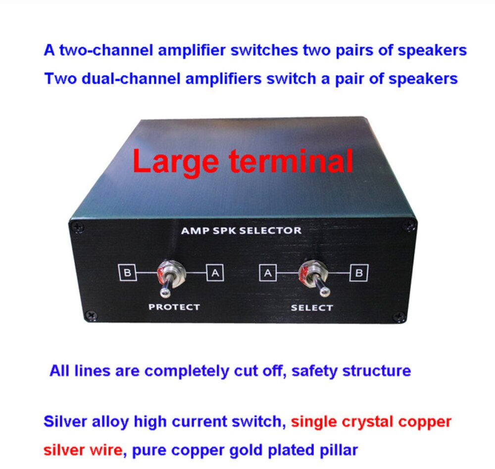 Audio switcher forsterker høyttaler switch converter 2 inngang 1 utgang / 1 in 2 ut 2 forsterkere et par høyttalere 1 amp 2 par høyttalere