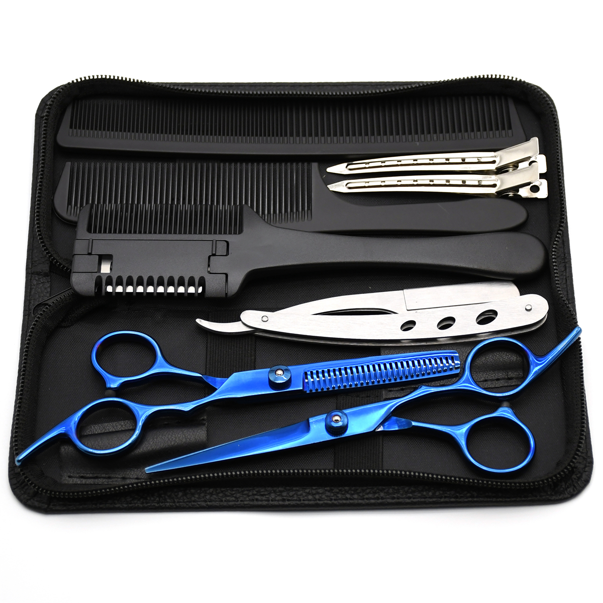 Hairdressing Scissors JP Stainless Hair Cutting Scissors Thinning Shears Barber Scissors Haircut Set: SKY BLUE