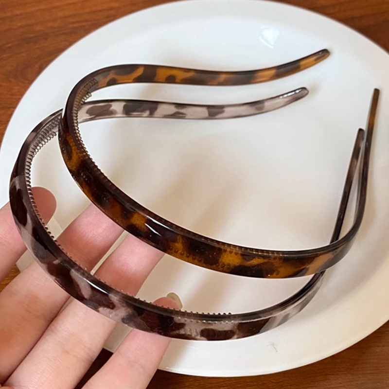 Diademas con forma de marco para gafas de sol Vintage, aro de pelo fino acrílico estampado, diadema Simple antideslizante, accesorios para el cabello para mujer