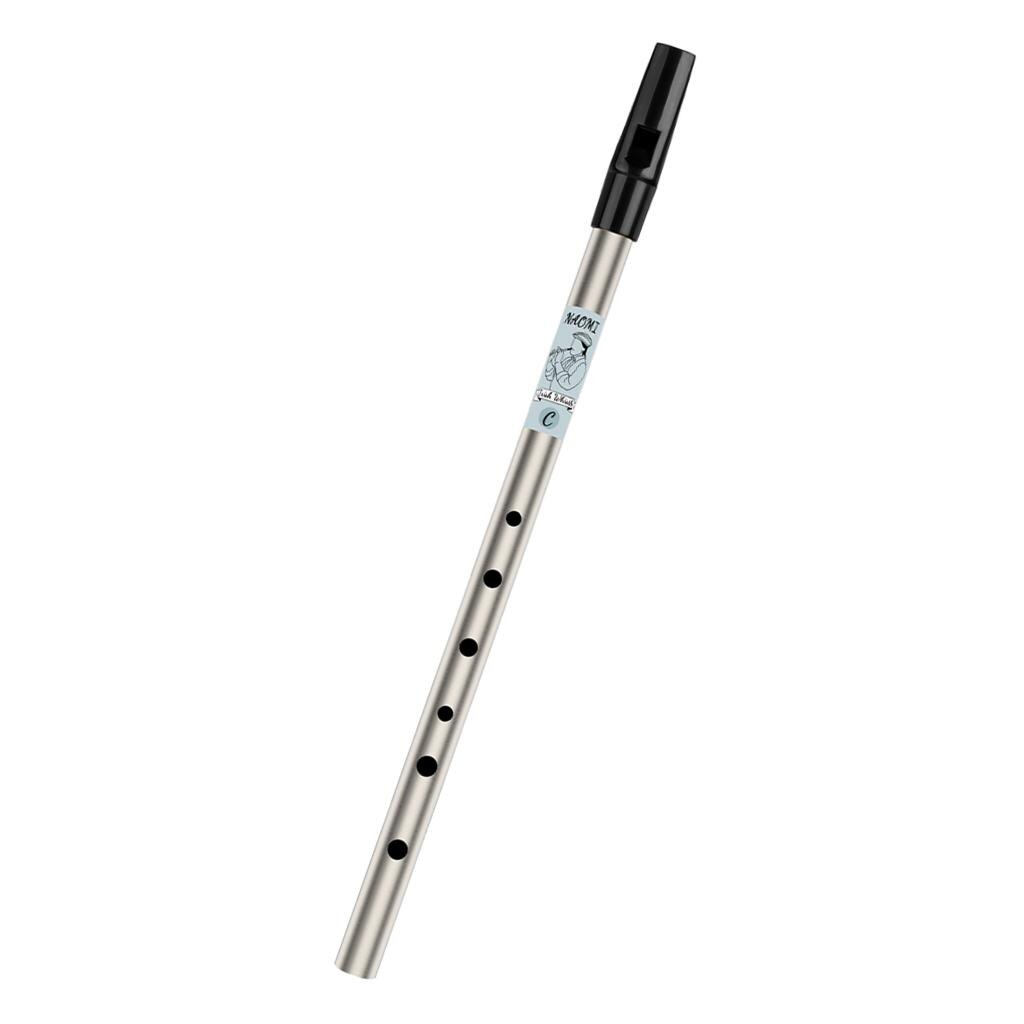 Traditional Brass Musical Instrument D / C Irish Tin Whistle: High C Silver