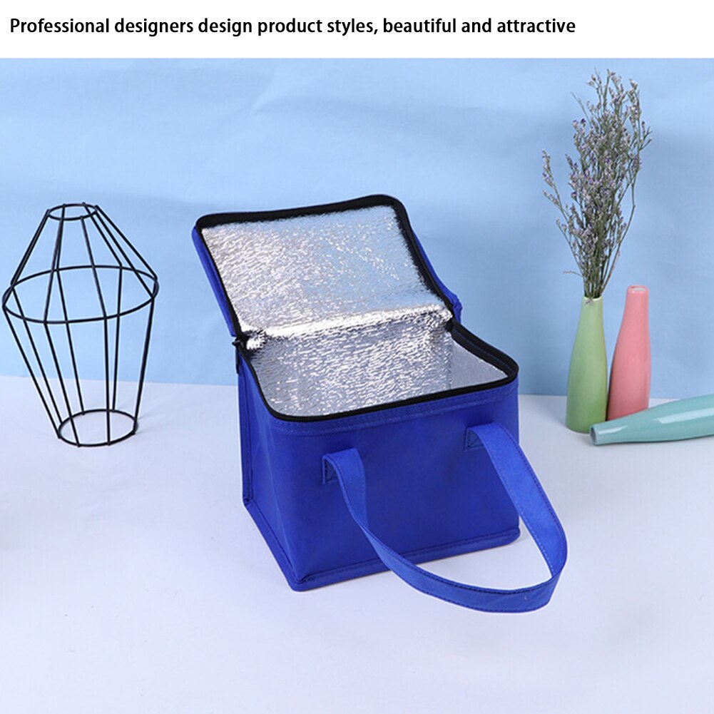 Geïsoleerde Thermische Koeltas Koele Lunch Voedingsmiddelen Drankje Dozen Drink Storage Grote Vierkante Gekoeld Tassen Zip Picknick Aluminiumfolie Voedsel tassen