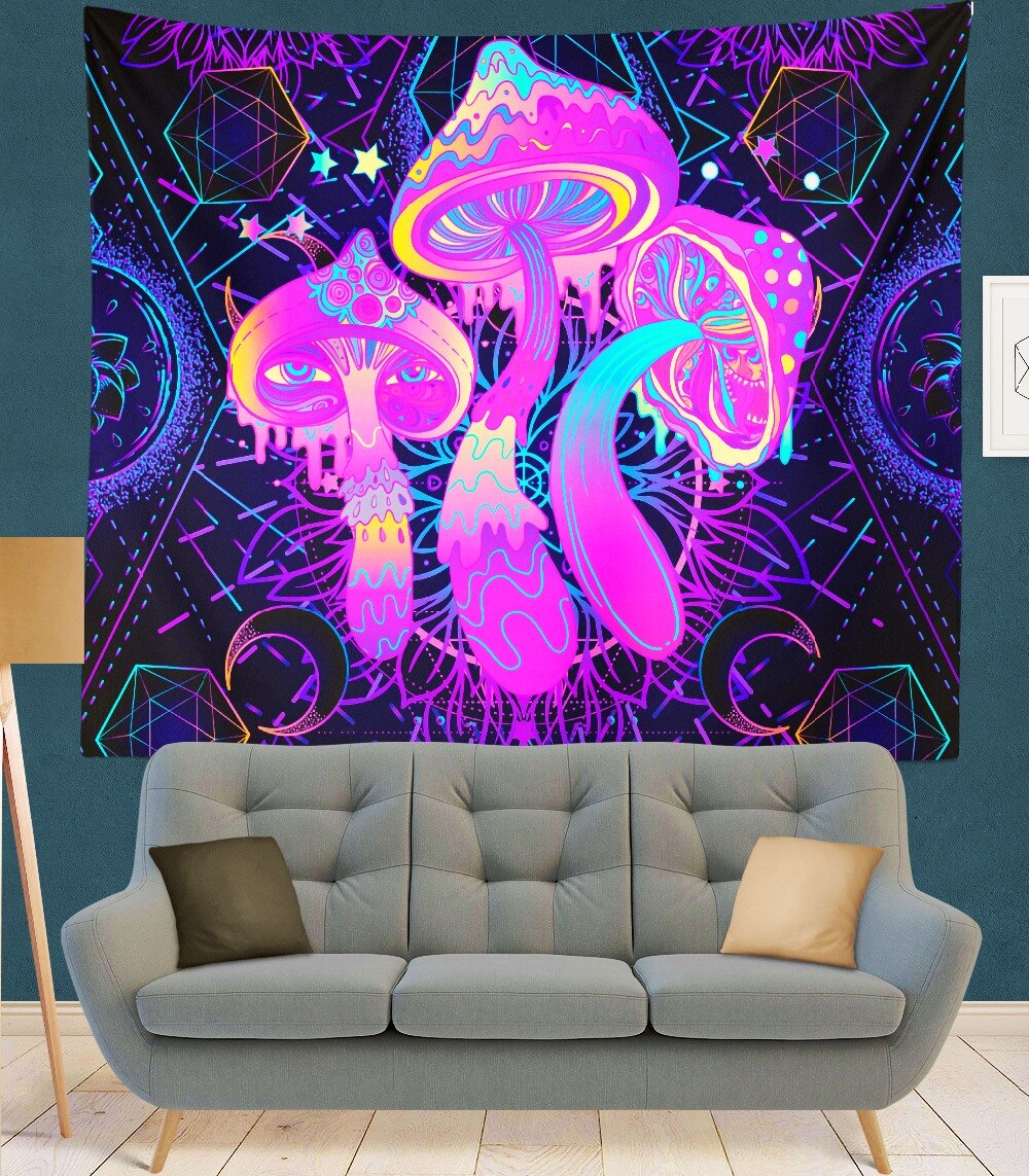 India Mandala Tapestry purple mushroom Wall Hanging Boho Decor Wall Cloth Tapestries Psychedelic Hippie Mandala Wall Carpet: 15