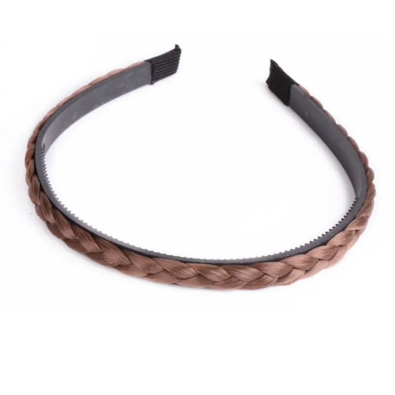 Women Hair Band Fishbone Braid Lazy Wig Twist Braid Headband Hairpin Bohemia Non-slip Headdress Bridal Hair Accessories: Lavender
