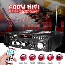 600w Car Amplifier Home Audio Bluetooth Amplifiers Player Subwoofer Theater Sound System HIFI USB FM Radio With Remote Control