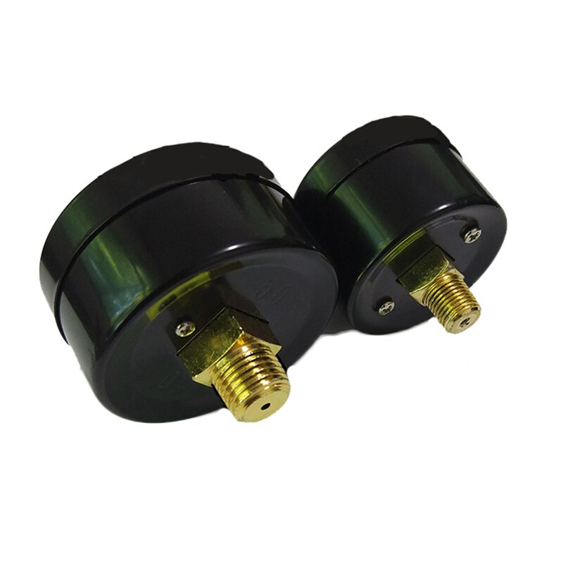 Manometer achterop gemonteerde zwarte luchtcompressor pneumatische hydraulische vloeistof manometer manometer draad 37#
