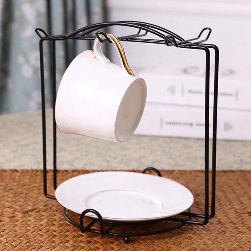 Mugghållare, koppförvaringsställ kök vatten dränering kaffemugg gl kopp tallrik hållare förvaring rack arrangör