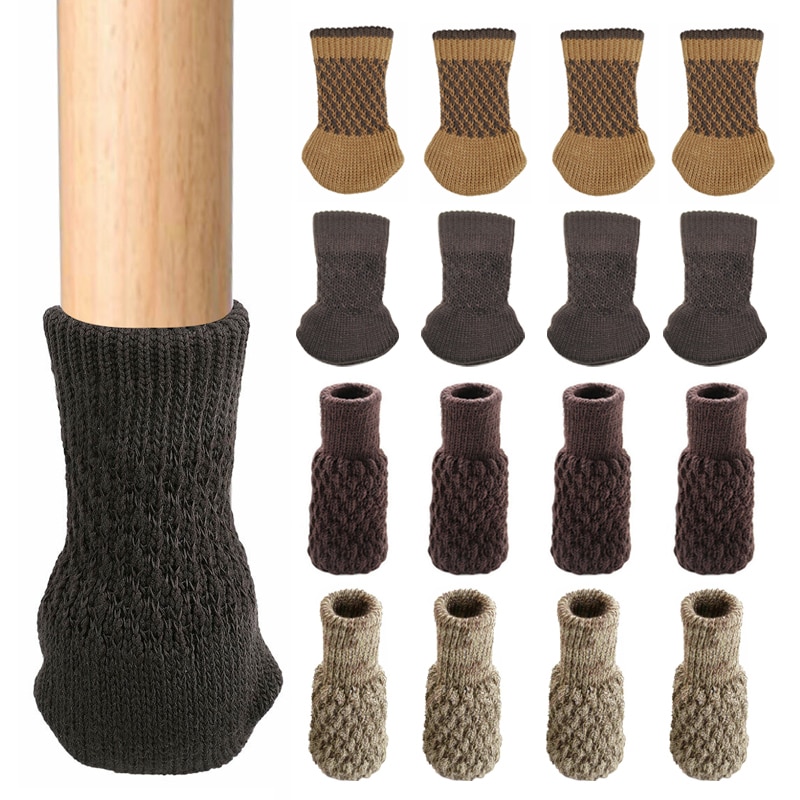 4 stk 8*5cm strikkebord stole ben betræk sokker gulvbeskytter skridsikre møbel fødder ærmebetræk bord stol ben sokker