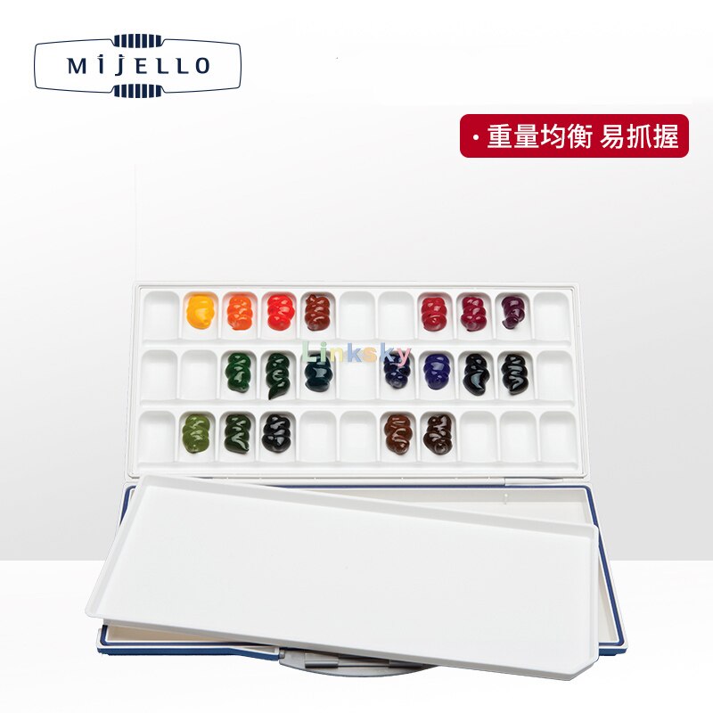 Mijello – Palette aquarelle à Fusion étanche à l&#39;air, Palette à double usage, étanche à l&#39;air, offre une variété de puits, pour les professionnels
