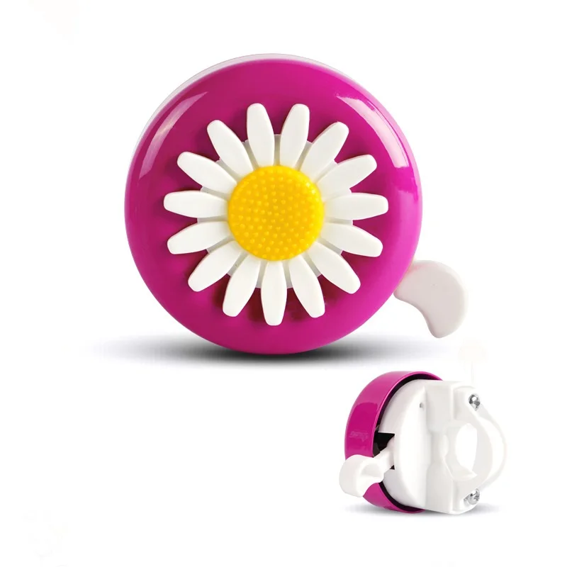 Klaxon de vélo coloré pour enfants, cloche de vélo drôle pour filles, détruire AndrFlower pour guidon, plastique en alliage, alarme sonore, anneau de cyclisme: Black