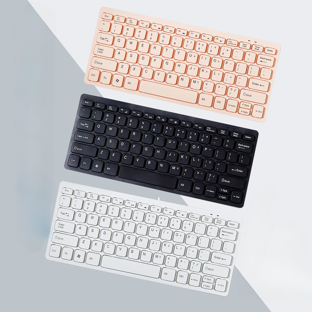 Teclado externo para portátil, ordenador de escritorio USB con cable, 78 teclas, teclado pequeño de Chocolate