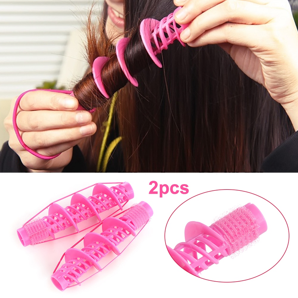 Rulos rizadores de onda grande Natural para el cuidado del cabello, herramienta de peinado para niña y mujer, rizador en espiral, estilo de peinado para el cabello, 2 uds.
