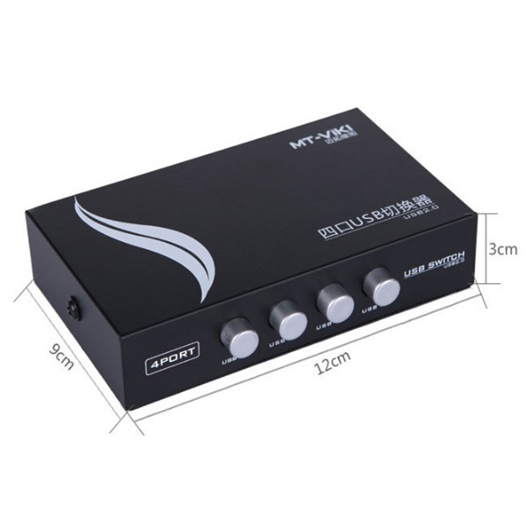 Scanner Printer Switch, 4 Port USB 2.0 Manual Sharing Switcher Hub, 4 PC to 1 USB Device Splitter Adapter