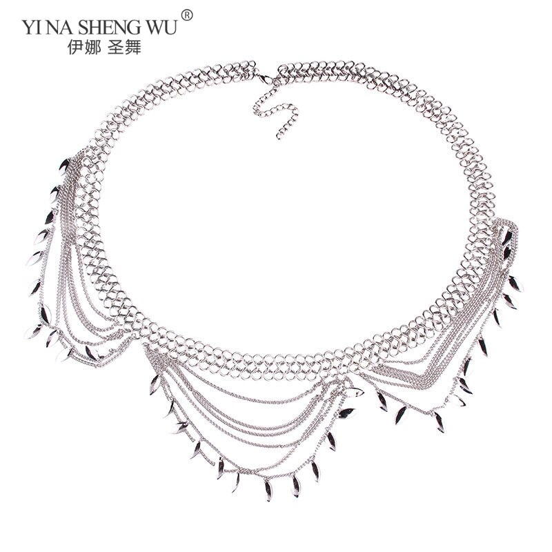 Estilo bohemio gitano, Turco vientre Cadena de cintura para baile para mujer playa Belt Sunshine Party accesorios de joyería en cadena: 80-Silver chain