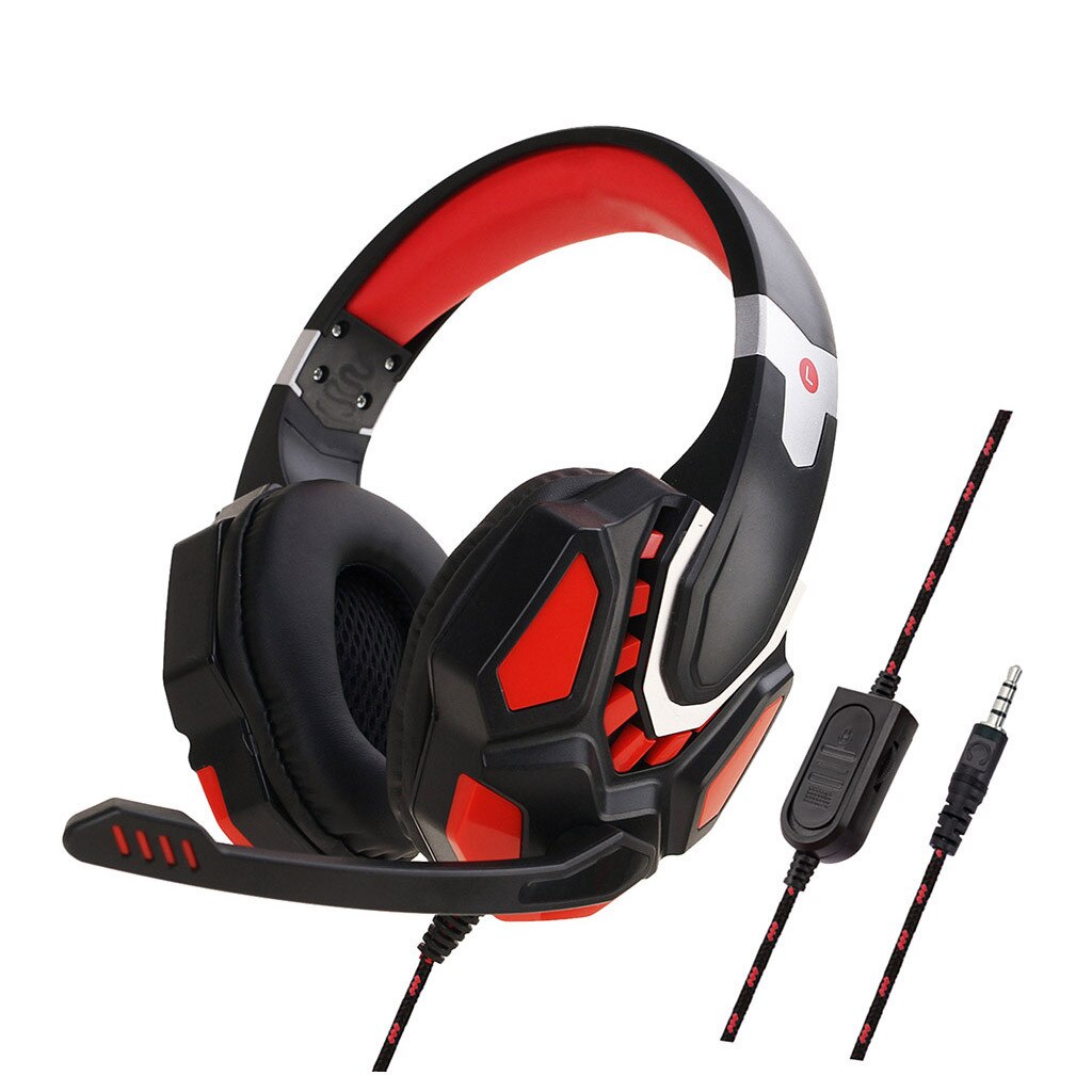 Blauwe Kleur Gaming Headset 3.5Mm Met Mic-Geluid Duidelijkheid Ruisonderdrukking Hoofdtelefoon Voor PS4 XBOX-ONE Pc Laptop Oortelefoon: Red 