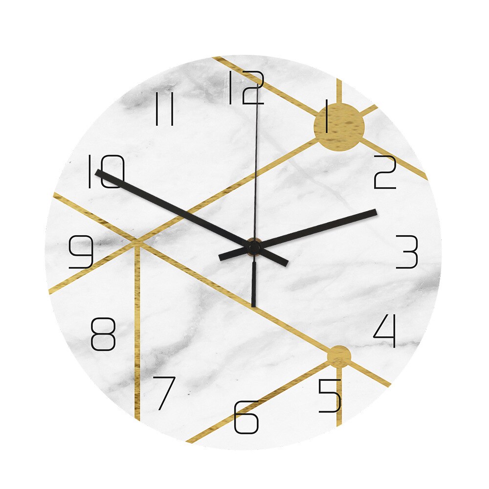 30cm akryl fjäril väggklocka kvarts analog marmor klocka 3d elegant marmor tryck modern rund vägg klocka kreativitet heminredning: 0016