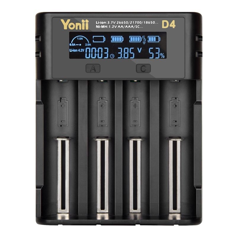 Jouym 4/8 Stuks 18650 Batterij Met Acculader 3.7V 3400 Mah NCR18650B Li-Ion Lithium Oplaadbare Batterijen 18650 Cellen: 1xCharger