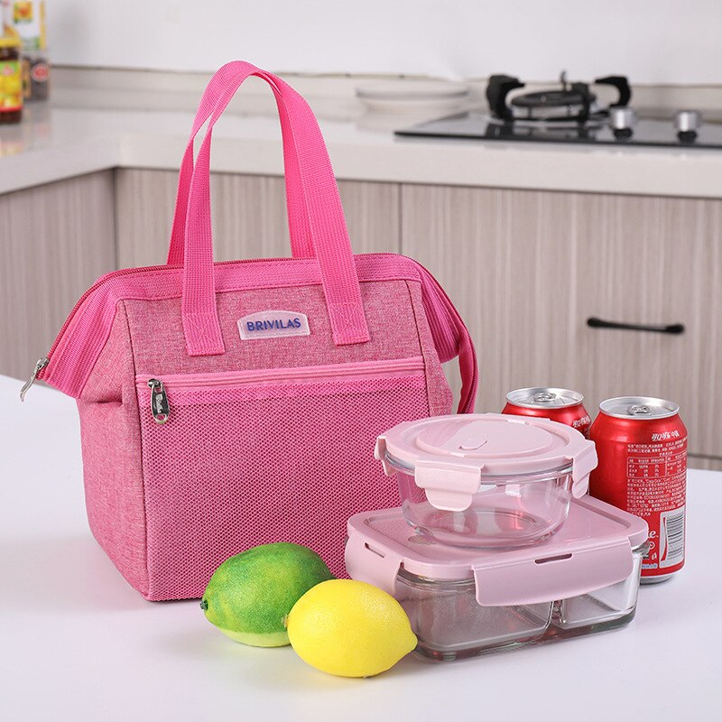 Cute Waterproof Canvas Insulated Thermal Cooler Lunch Box Carry Tote Storage Bag Bolsa Termica: Redrose