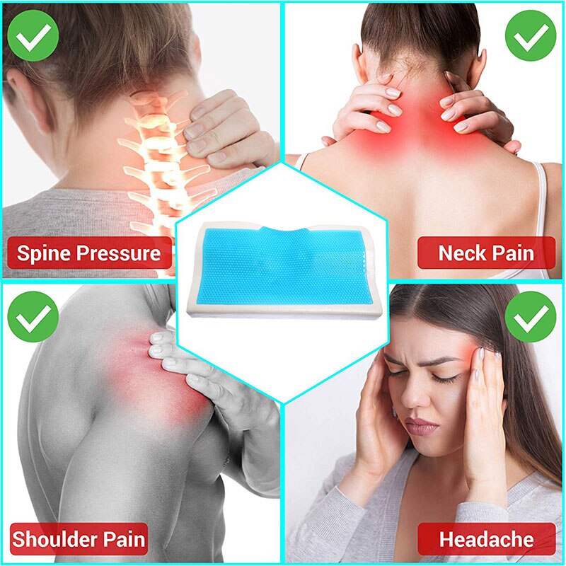 Orthopedische Gel Kussen Memory Foam 60X35Cm Zachte Zomer Ice-Cool Trage Rebound Slaap Kussen Met Kussensloop gezondheidszorg Nekkussen