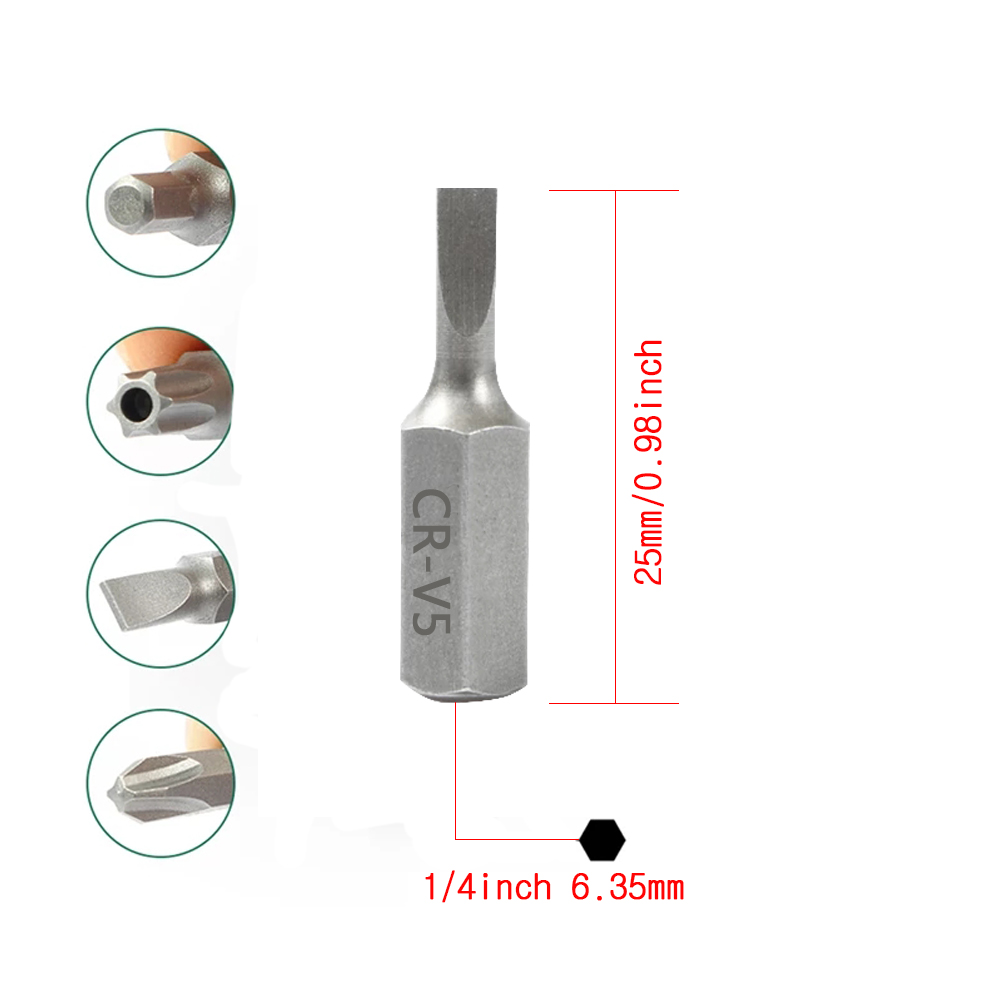 25mm Screwdriver Bit Set Multifunctionl Versatile Screwdrivers Extension Rod Tools Set Slotted/PH/Torx Cross Drill Bit Head T20