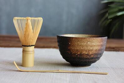 Japanse 5-stks Ceremoniële Bamboe Garde Schepje Keramische Komhouder Roestvrij Staal Sifter Aanpasbaar Logo Matcha Garde Set