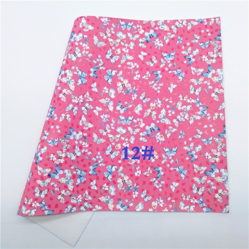 Glitterwishcome 21X29CM A4 Size Vinyl Voor Bogen Gedrukt Vlinder Lederen Fabirc Faux Lederen Lakens Voor Bows, GM3028A: 12