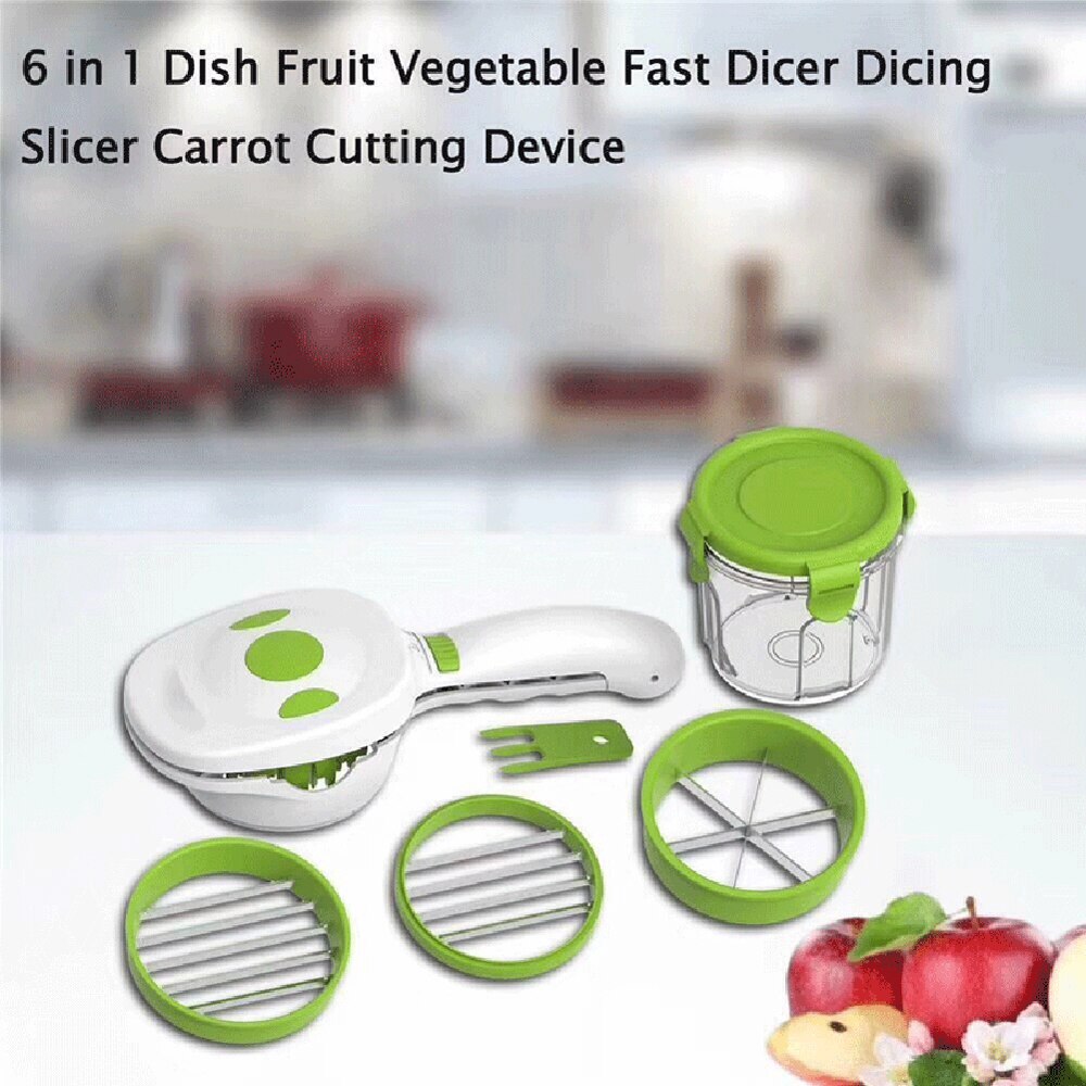 Vegetable Cutter Slicer Magic Nicer Quick Stainless Steel Vegetable Dicer Chopper 5 in 1 Multi-Functional Kitchen Onion 2022