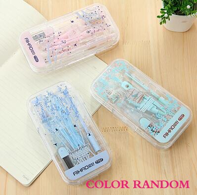 Cute Kawaii Aihao Geometric Brass Compass Math Set Drafting Tools School Supplies Stationery: L