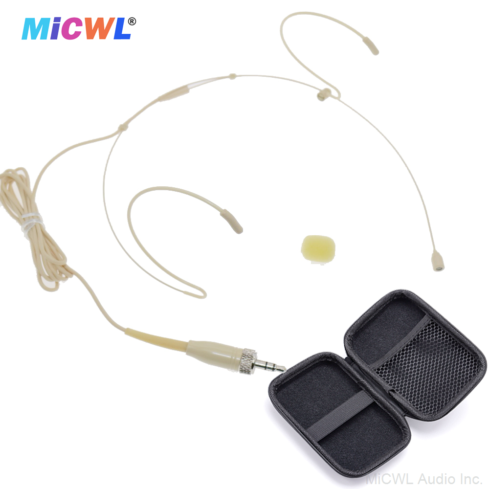 Beżowy HM200 ukryty Mini mikrofon z podwójnym zestaw słuchawkowy dla Shure Sennheiser AKG MiPro Audio-Technica Wirelss etui z suwakiem z paskiem: green