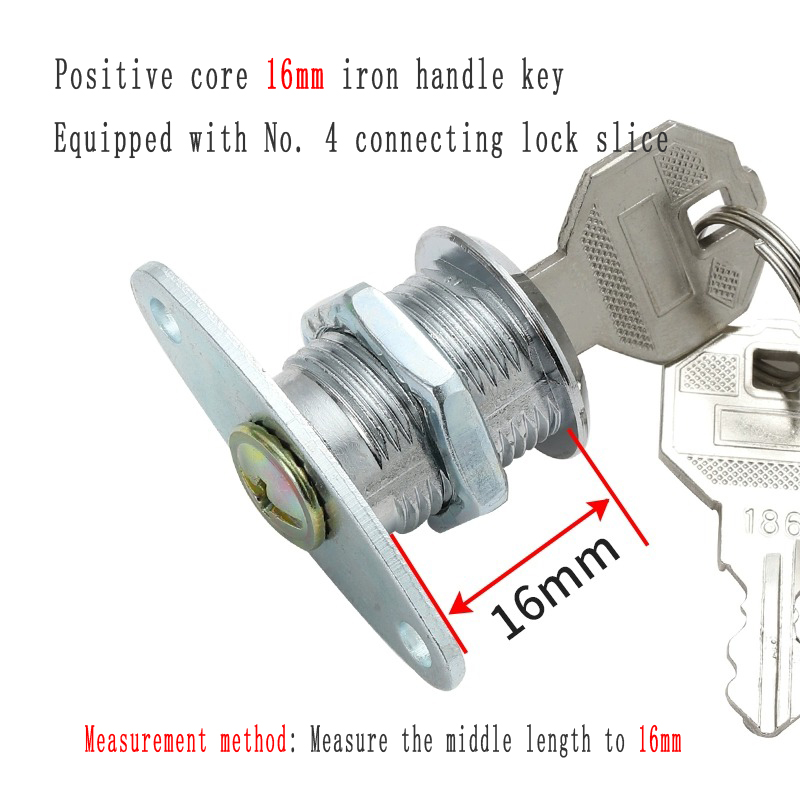Archiefkast Slot Metalen Kastdeur Kantoorkast Locker Brievenbus Kastslot Aluminium Slot Kern Drijfstangslot: Zilver