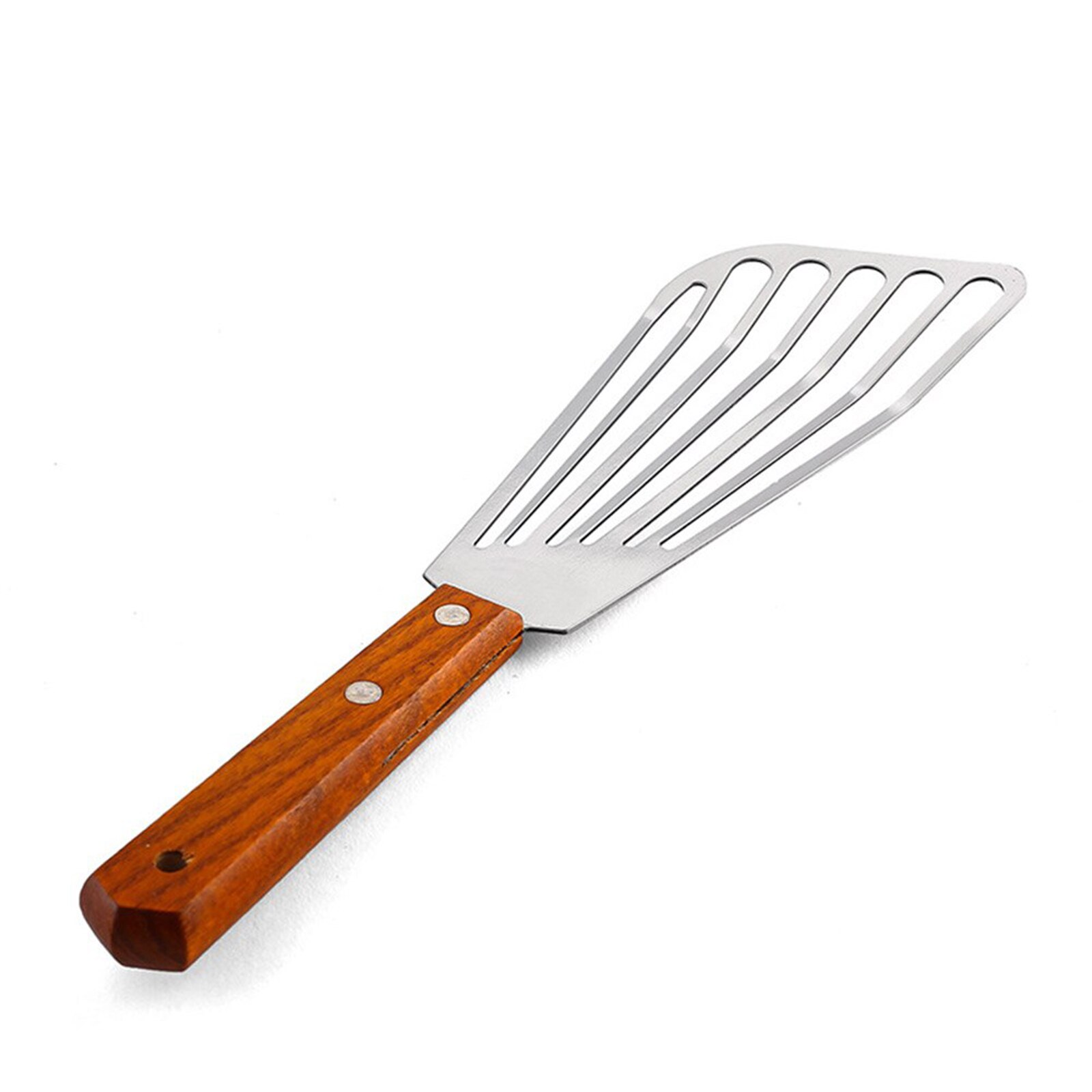 Kitchen Non-Slip Stainless Steel Frying Spatula Leaky Shovel Fish Slice Cookware Wood Non-Slip Rust-Proof Great For Everyday Use