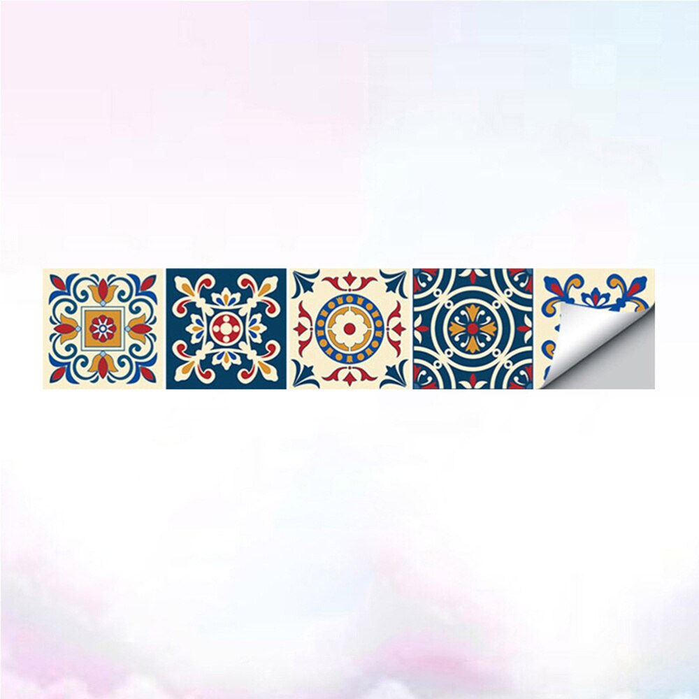 Splicing Wallpaper Border Sticker Simulation Tiles Waist Line Wall Sticker Self Adhesive Border Decal for Bathroom Ki: As Shown