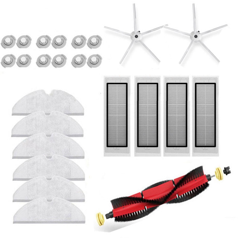 Rullebørste sidebørster kit til xiaomi roborock  s6 s5 max  s60 støvsuger vandkerner moppeklude bløde gummi sidebørster: 9