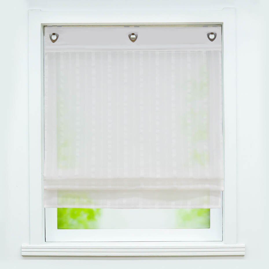 Roman Curtain Curtains For Kitchen Window U Shape Hook Stripe Decoration with Plastic Tubes: W120xH140cm