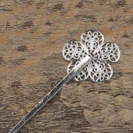 10pcs Vintage Flower Motif Hair Jewelry Charm Women Hairclip Hairpin Word Folder Hairclips Barrettes Retro Hair Wear Accessories: Silver